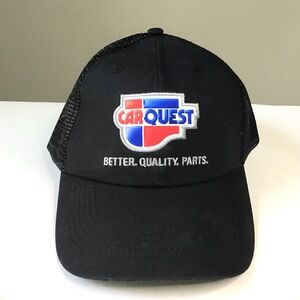 CarQuest Auto Parts Trucker Hat Black Mesh Adjustable Snapback Curved Brim